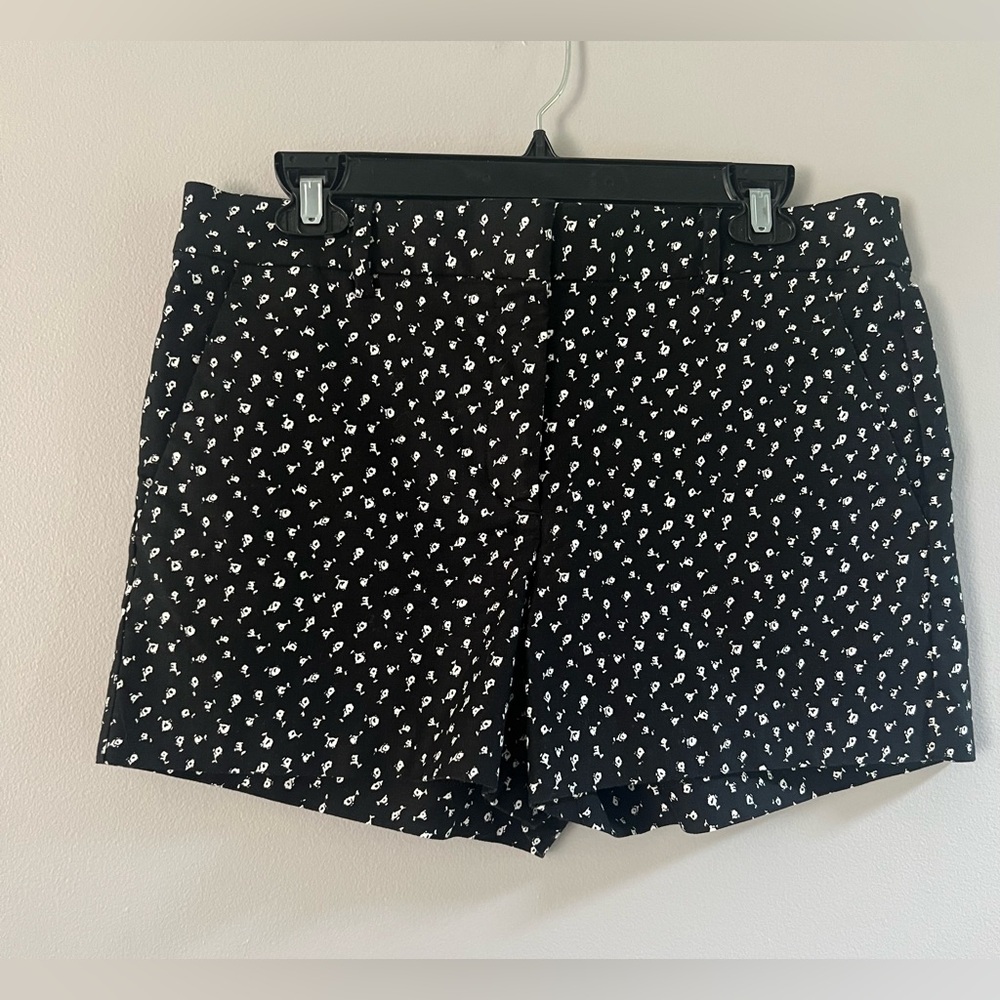 LOFT Riviera Black and White Floral  Shorts